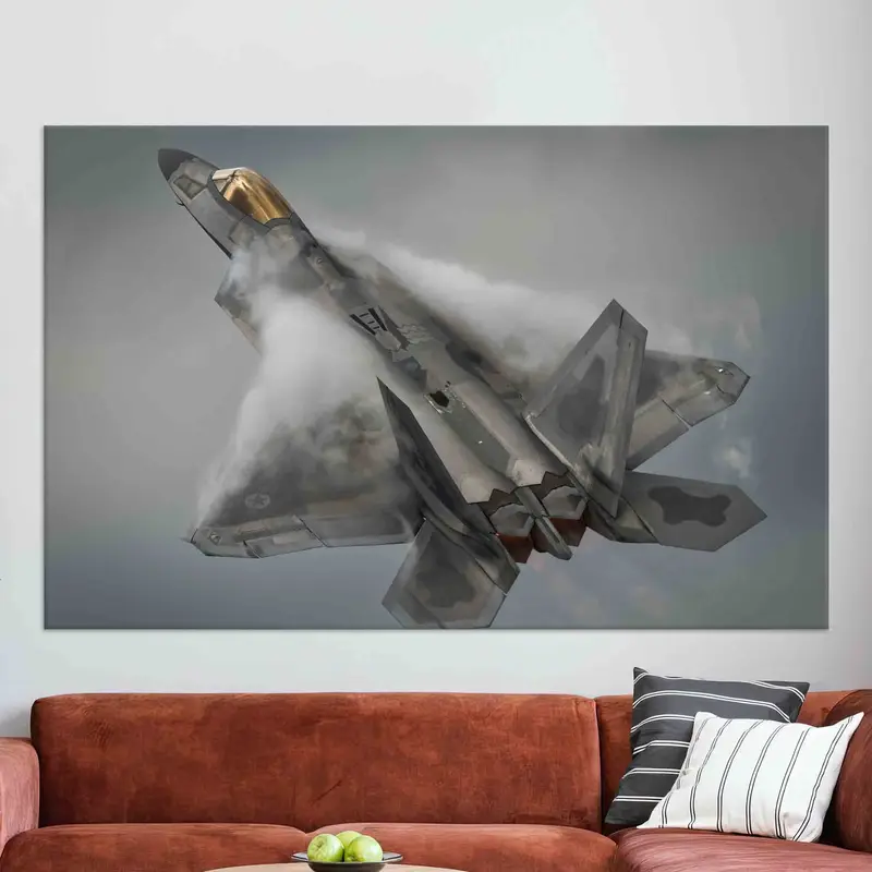 F-22 ラプター航空機キャンバス プリント ロフトまたはマン ケイブ用
