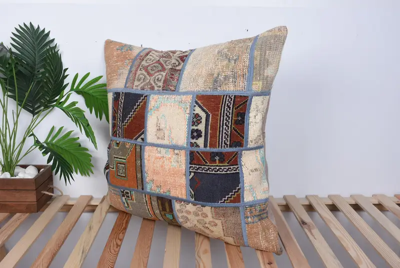 Neutral Cushion, Handwoven Pillow Cover Pillow, Gift Pillow, Yoga Pillow Sham, 28x28 Orange Pillow, Cushion Cover, Home Decor Pillow, Kilim Pillow - 5