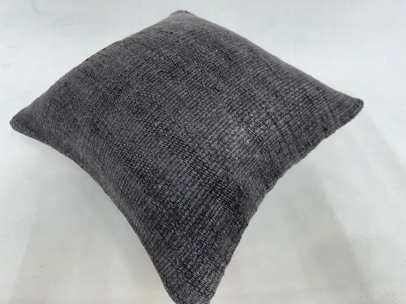 Handmade Pillow Sham, Handmade Kilim Cushion, 16x16 Gray Cushion, Pillow Case, Turkish Kilim Pillow, Boho Pillow, Anatolian Pillow Cover - 6