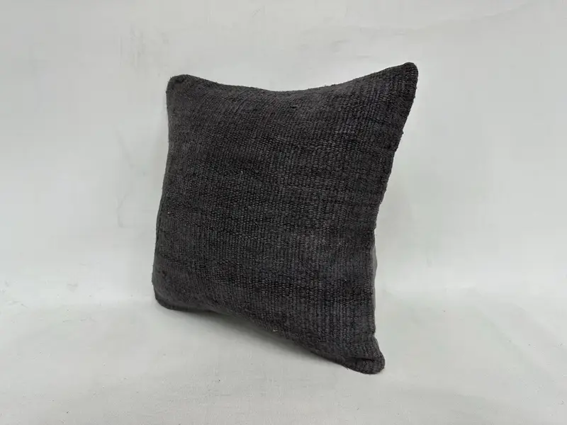 Handmade Pillow Sham, Handmade Kilim Cushion, 16x16 Gray Cushion, Pillow Case, Turkish Kilim Pillow, Boho Pillow, Anatolian Pillow Cover - 4
