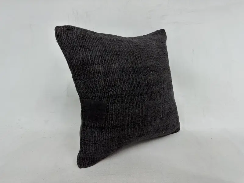 Handmade Pillow Sham, Handmade Kilim Cushion, 16x16 Gray Cushion, Pillow Case, Turkish Kilim Pillow, Boho Pillow, Anatolian Pillow Cover - 3