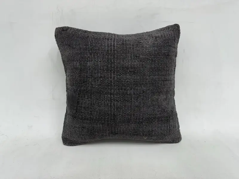 Handmade Pillow Sham, Handmade Kilim Cushion, 16x16 Gray Cushion, Pillow Case, Turkish Kilim Pillow, Boho Pillow, Anatolian Pillow Cover - 1