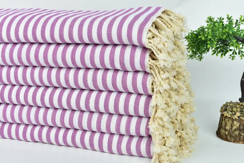 Christmas Tablecloth, Housewarming Gift, Woven Blanket, 104x76 Cotton Striped Towel, Shower Curtain, Bedspread, Bachelor Bachelorette Party Favors - 3