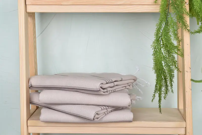 Sand-resistant towel, Thin towel, 70x40 Cotton Striped Towel, Sand-free towel, Thin and lightweight Turkish peshtemal, House Warming Gift, Spa Towel - 7