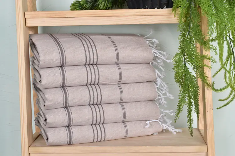 Sand-resistant towel, Thin towel, 70x40 Cotton Striped Towel, Sand-free towel, Thin and lightweight Turkish peshtemal, House Warming Gift, Spa Towel - 1