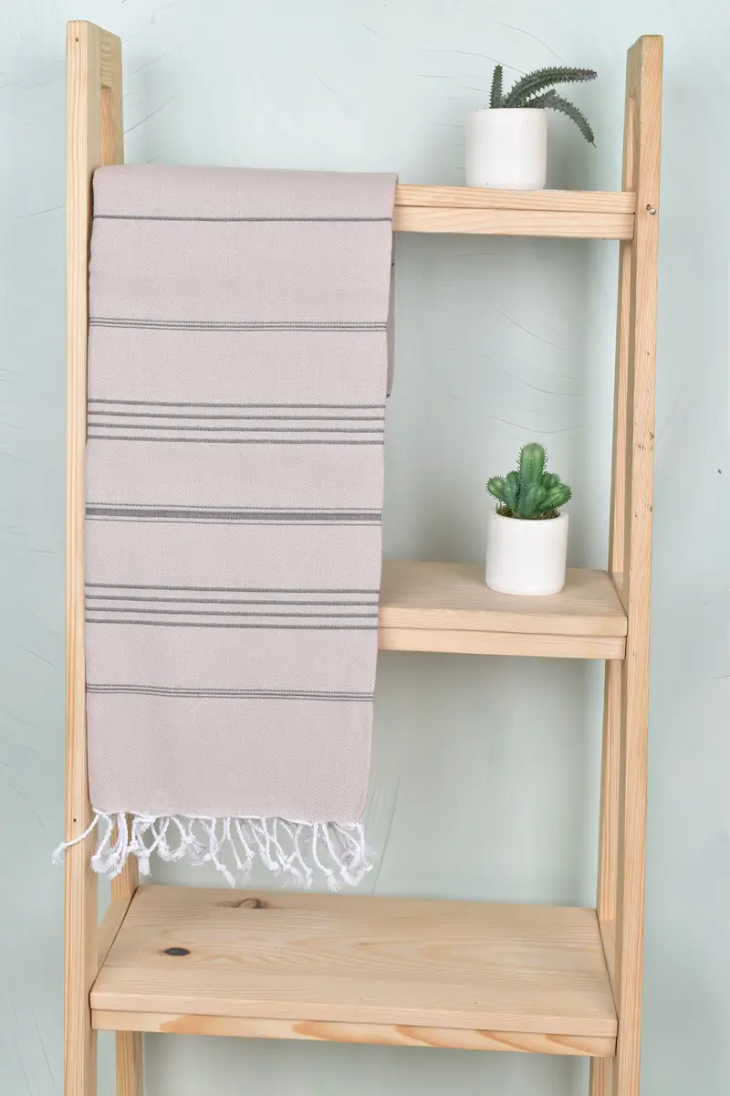 Sand-resistant towel, Thin towel, 70x40 Cotton Striped Towel, Sand-free towel, Thin and lightweight Turkish peshtemal, House Warming Gift, Spa Towel - 8