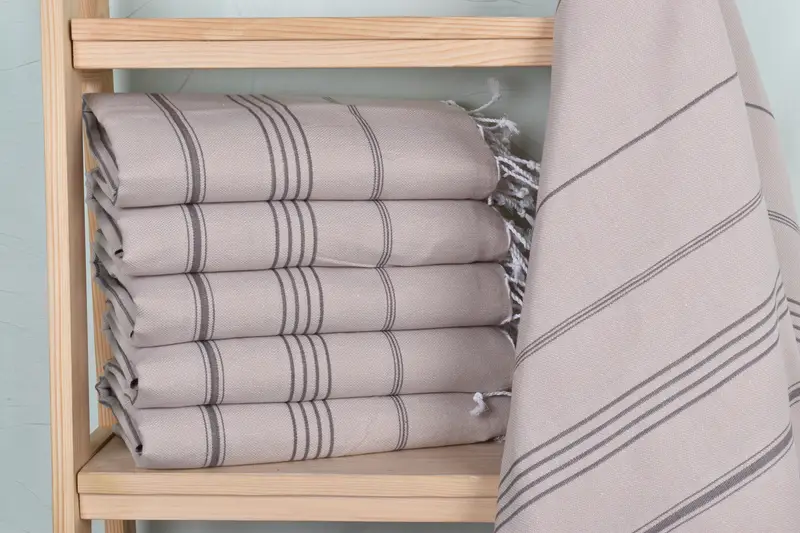 Sand-resistant towel, Thin towel, 70x40 Cotton Striped Towel, Sand-free towel, Thin and lightweight Turkish peshtemal, House Warming Gift, Spa Towel - 2