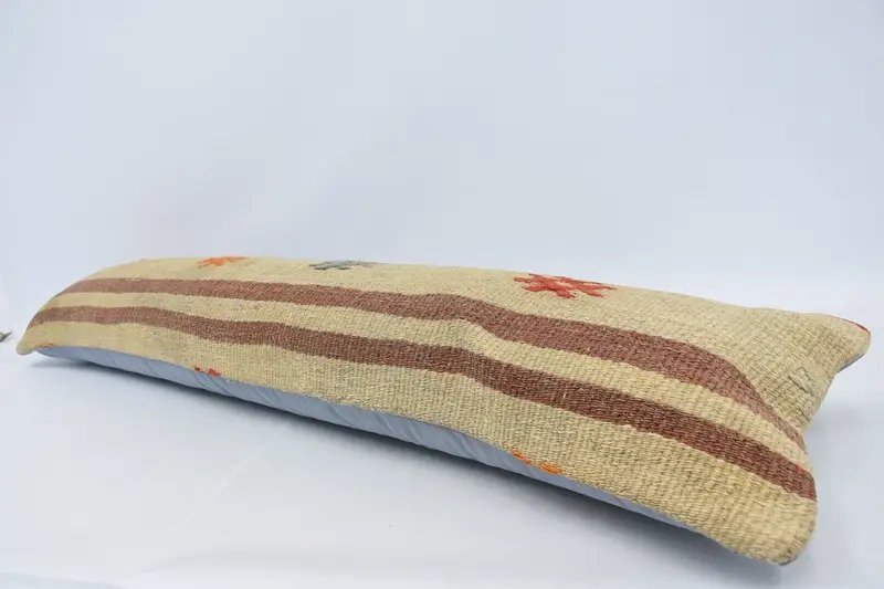 Gift Pillow, Retro Throw Pillow Sham, Interior Designer Pillow, Kilim Pillow, Cushion, Neutral Cushion Cover, 12x48 Beige Cushion Cover - 5