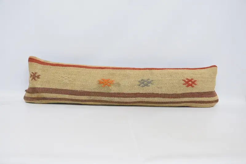 Gift Pillow, Retro Throw Pillow Sham, Interior Designer Pillow, Kilim Pillow, Cushion, Neutral Cushion Cover, 12x48 Beige Cushion Cover - 1