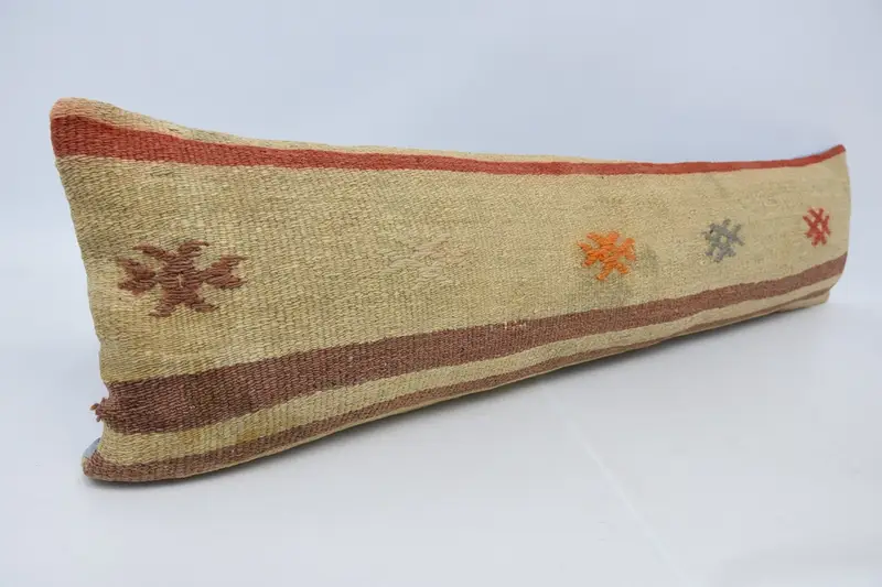 Gift Pillow, Retro Throw Pillow Sham, Interior Designer Pillow, Kilim Pillow, Cushion, Neutral Cushion Cover, 12x48 Beige Cushion Cover - 3