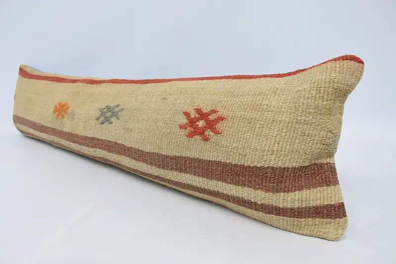Gift Pillow, Retro Throw Pillow Sham, Interior Designer Pillow, Kilim Pillow, Cushion, Neutral Cushion Cover, 12x48 Beige Cushion Cover - 4