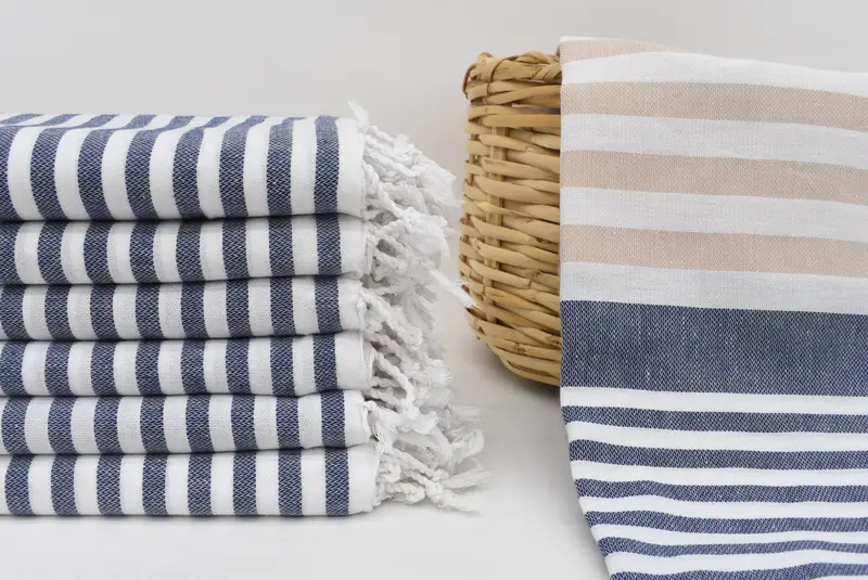Bridal Shower Gift, Bridal Party Gifts, Unique Wedding Gift, Turkish Towel USA, Spa Towel, 68x36 Cotton Striped Towel, Bridesmaid Gift Towel - 1