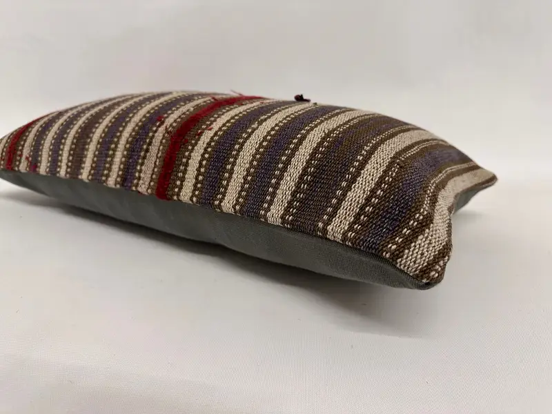 Kilim Pillow, Patio Pillow, Indoor Cushion Case, Gift Pillow, Boho Pillow, 12x24 Brown Pillow Case, Pillow Sham, Ethnic Throw Pillow Sham - 6