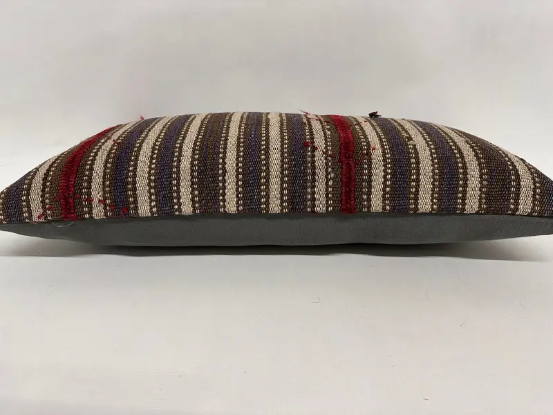 Kilim Pillow, Patio Pillow, Indoor Cushion Case, Gift Pillow, Boho Pillow, 12x24 Brown Pillow Case, Pillow Sham, Ethnic Throw Pillow Sham - 5