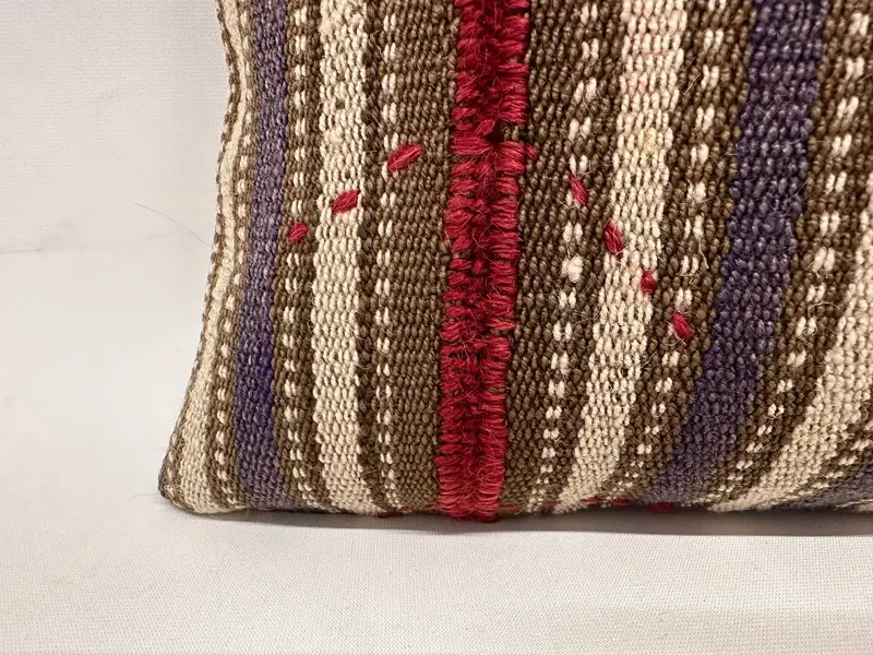 Kilim Pillow, Patio Pillow, Indoor Cushion Case, Gift Pillow, Boho Pillow, 12x24 Brown Pillow Case, Pillow Sham, Ethnic Throw Pillow Sham - 2