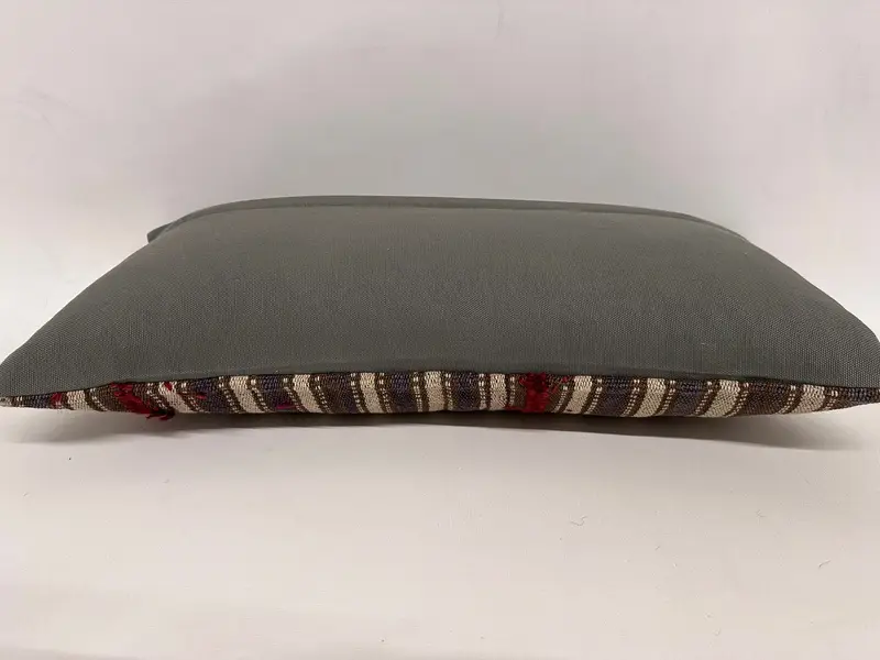 Kilim Pillow, Patio Pillow, Indoor Cushion Case, Gift Pillow, Boho Pillow, 12x24 Brown Pillow Case, Pillow Sham, Ethnic Throw Pillow Sham - 7