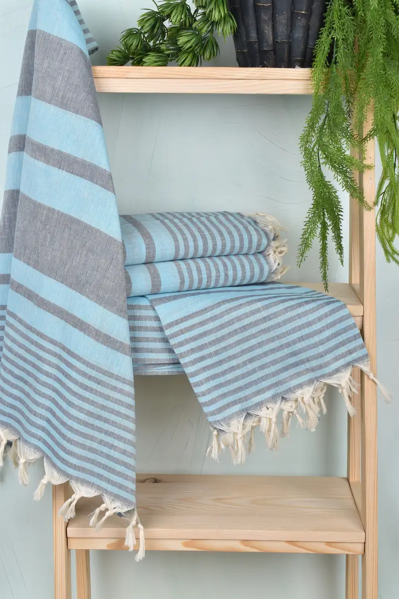 Personalized Bridesmaid Beach Towel, Customized Towels, Turkish beach towel, Personalized Gift, Bachelorette Party Gift, 70x40 Cotton Striped Towel - 6