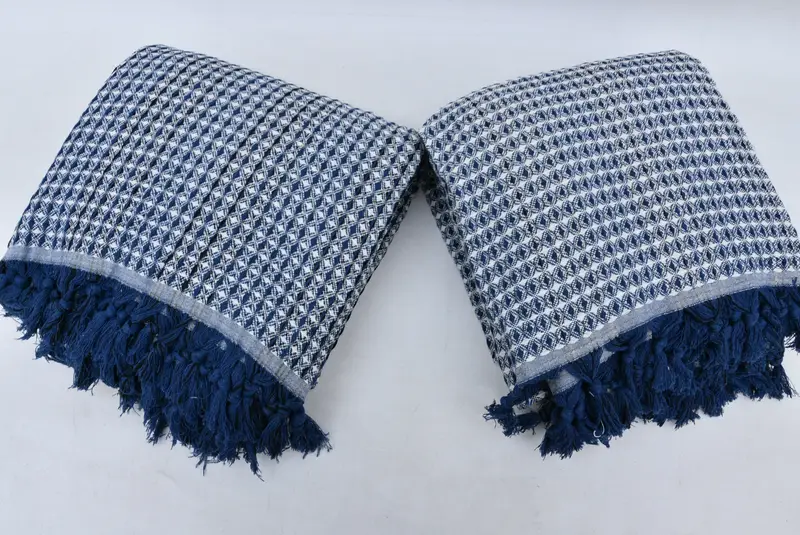 96x70 Cotton Striped Towel, Summer Gift, Organic Throw, Bedspread, Woven Throw Blanket, Beach Bachelorette Party Decorations, Bridal Shower Gift - 6