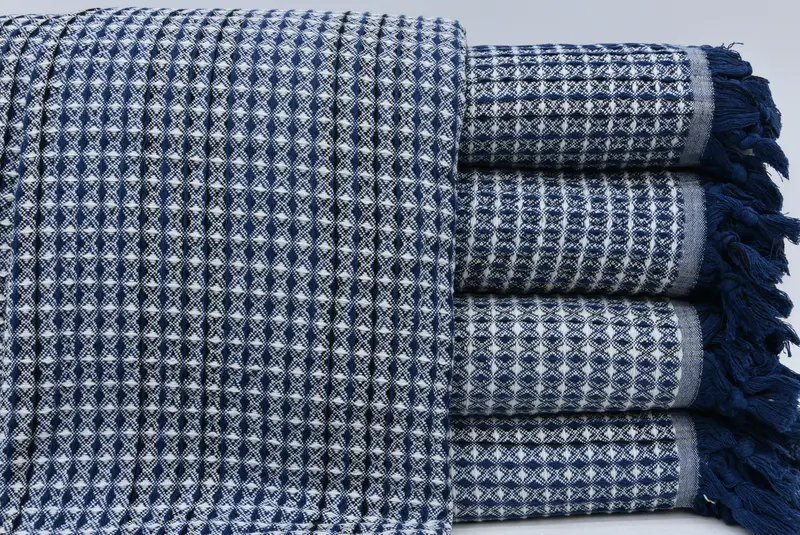 96x70 Cotton Striped Towel, Summer Gift, Organic Throw, Bedspread, Woven Throw Blanket, Beach Bachelorette Party Decorations, Bridal Shower Gift - 3