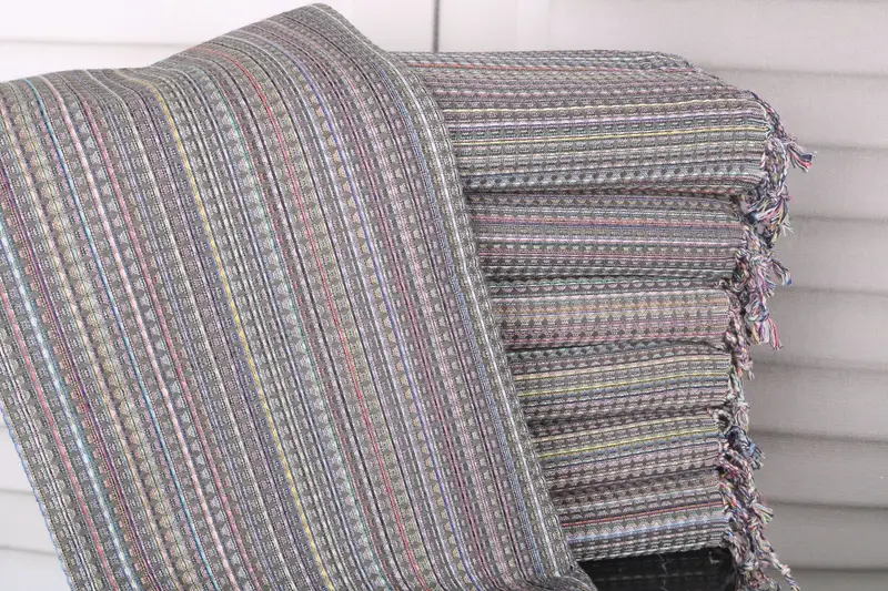 Geometric Towel Beach Khaki Green Cotton Towel, 40x71 Inches