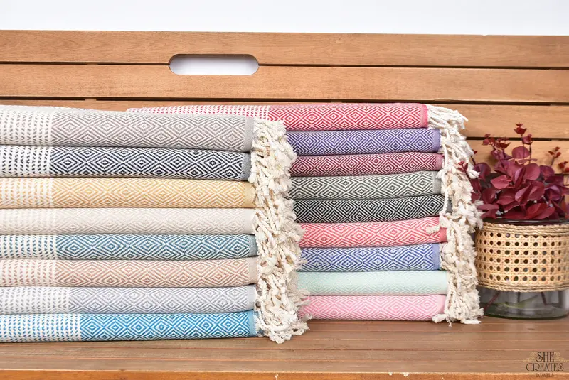 70x40 Cotton Chevron Towel, Absorbent Turkish towel, Lightweight Turkish towel, Absorbent towel, Bridal Party Gifts, Mexico Bachelorette Party Gifts - 1