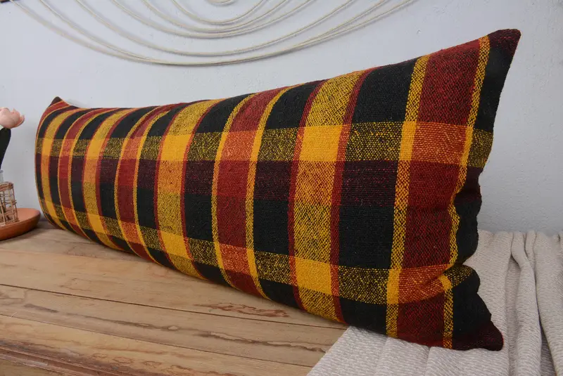 Pillow for Couch, 16x48 Yellow Cushion Case, Handwoven Pillow Cover Pillow Cover, Throw Kilim Pillow, Turkish Kilim Pillow, Pillow Sham - 4
