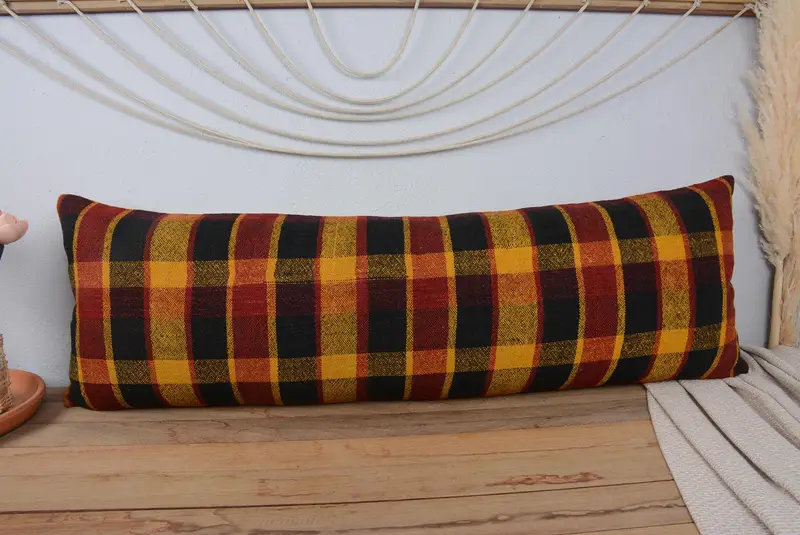 Pillow for Couch, 16x48 Yellow Cushion Case, Handwoven Pillow Cover Pillow Cover, Throw Kilim Pillow, Turkish Kilim Pillow, Pillow Sham - 2