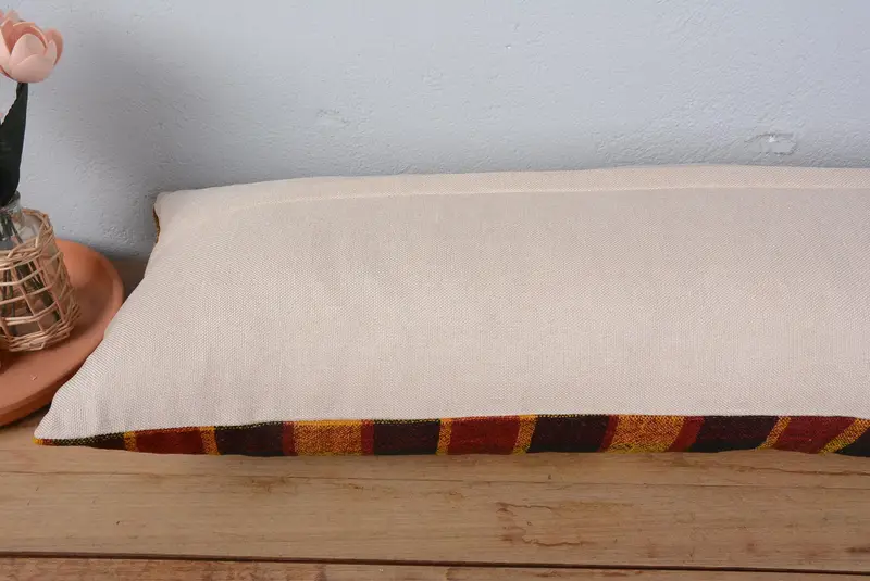 Pillow for Couch, 16x48 Yellow Cushion Case, Handwoven Pillow Cover Pillow Cover, Throw Kilim Pillow, Turkish Kilim Pillow, Pillow Sham - 6