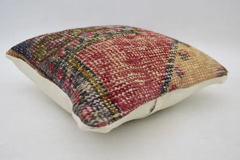 Authentic Cushion Case, Pillow for Sofa, Personalized Gift Pillow Cushion, Antique Pillows, 14x14 Red Cushion, Boho Pillow Sham Cover, Cushion - 6
