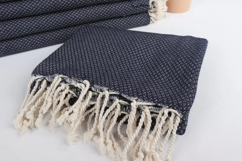 Personalized Gifts, 64x38 Cotton Geometric Towel, Fouta towel, Gift For Bride, Monogram Beach Towel, Absorbent Turkish peshtemal towel for beach use - 5