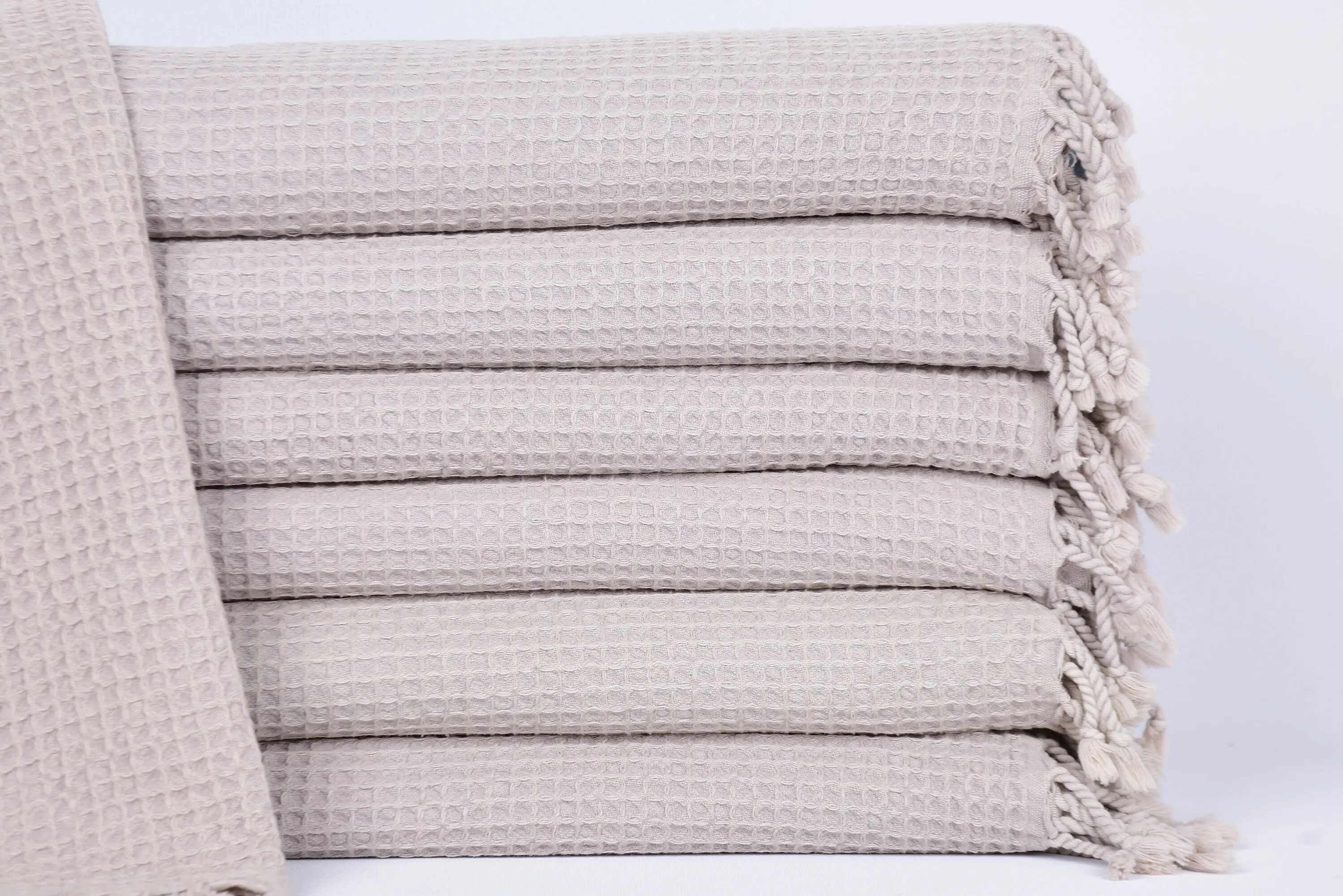 Monogrammed Hand Towel Organic Cotton Beige, 40x20 Inches - 1