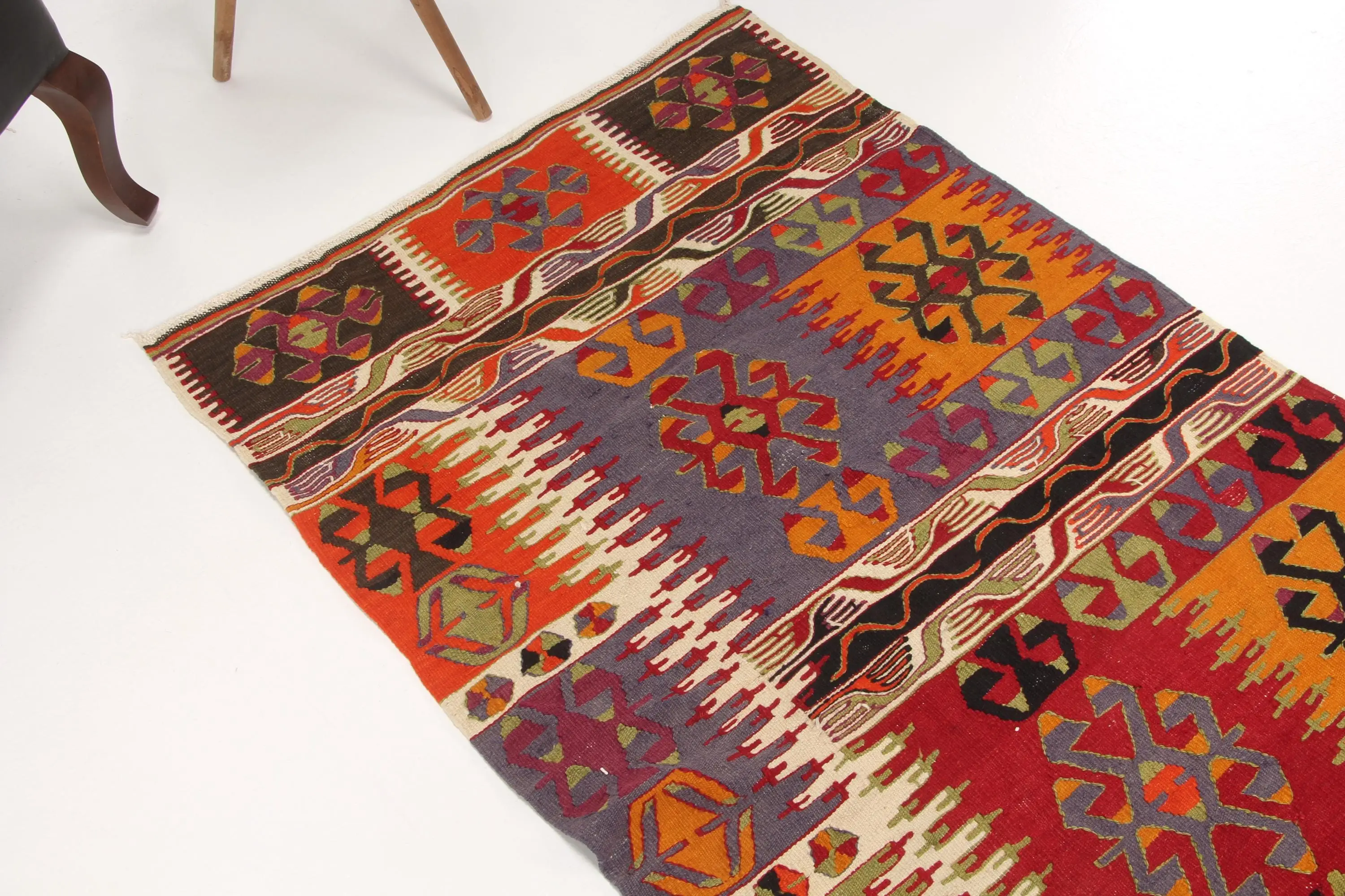 Vintage türkischer Läuferteppich 3x7,5 Fuß, roter Wollteppich - 1