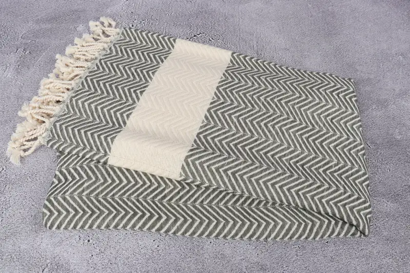 70x40 Cotton Zig zag Towel, Turkish hand towel, Gift For Wedding Day, First Wedding Anniversary Gift, Peshtemal, Gift For Her, Turkish Towel USA - 5