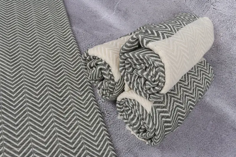 70x40 Cotton Zig zag Towel, Turkish hand towel, Gift For Wedding Day, First Wedding Anniversary Gift, Peshtemal, Gift For Her, Turkish Towel USA - 7