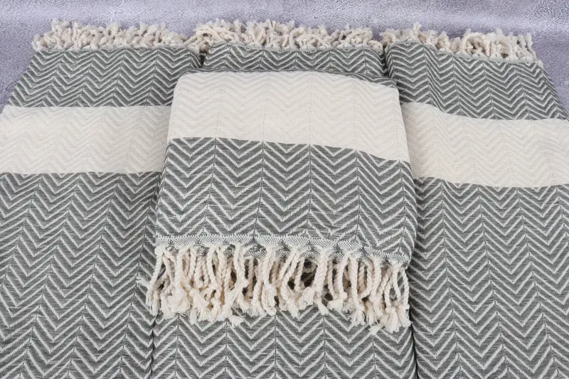 70x40 Cotton Zig zag Towel, Turkish hand towel, Gift For Wedding Day, First Wedding Anniversary Gift, Peshtemal, Gift For Her, Turkish Towel USA - 3