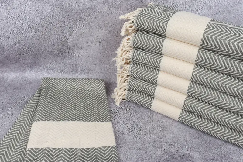 70x40 Cotton Zig zag Towel, Turkish hand towel, Gift For Wedding Day, First Wedding Anniversary Gift, Peshtemal, Gift For Her, Turkish Towel USA - 1