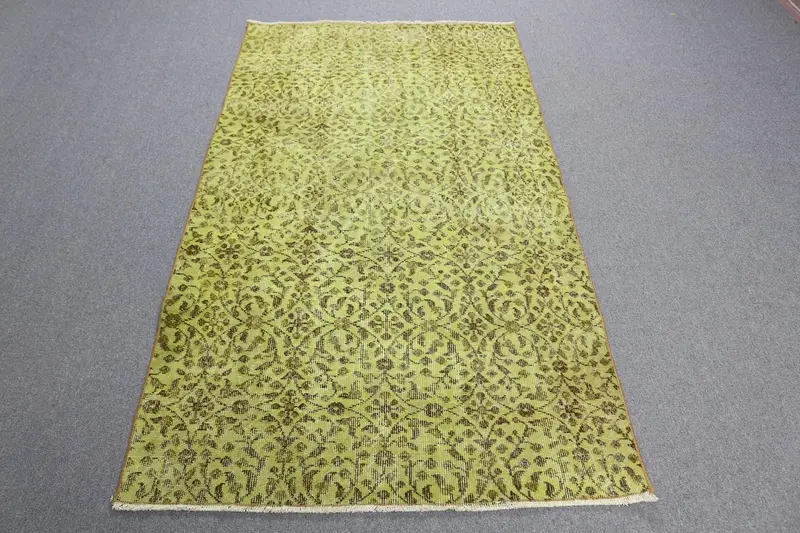 Zarif Yeşil Halı, Oryantal Desen 3,6x6,7 ft