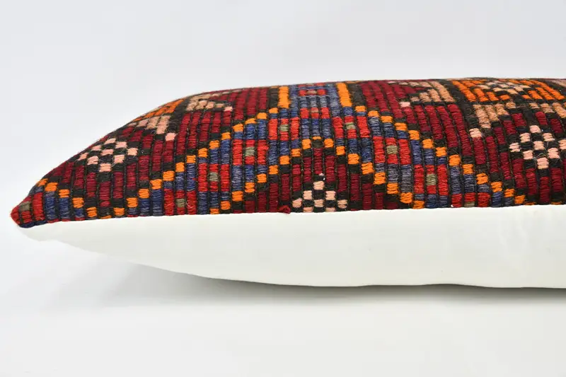 Pillow Case, 16x36 Red Cushion, Couch Cushion Cover, Pillow for Sofa, Throw Kilim Pillow, Vintage Kilim Pillow, Sofa Bolster Cushion Case - 5