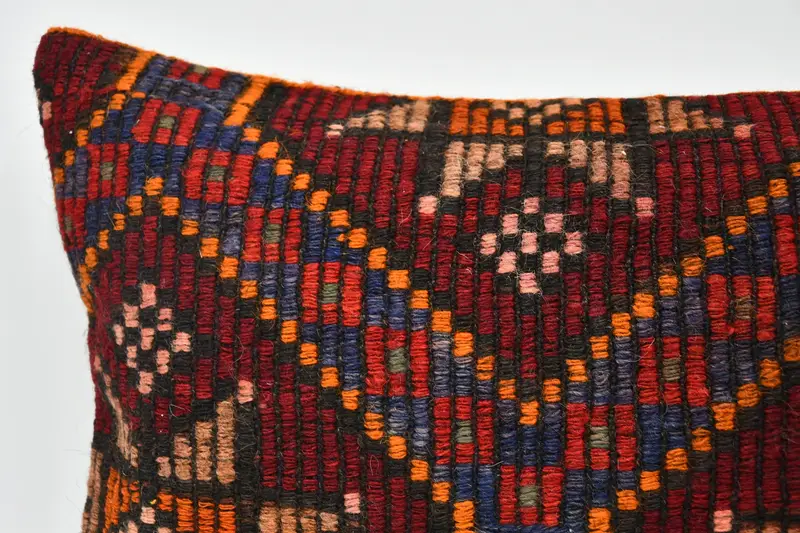 Pillow Case, 16x36 Red Cushion, Couch Cushion Cover, Pillow for Sofa, Throw Kilim Pillow, Vintage Kilim Pillow, Sofa Bolster Cushion Case - 2