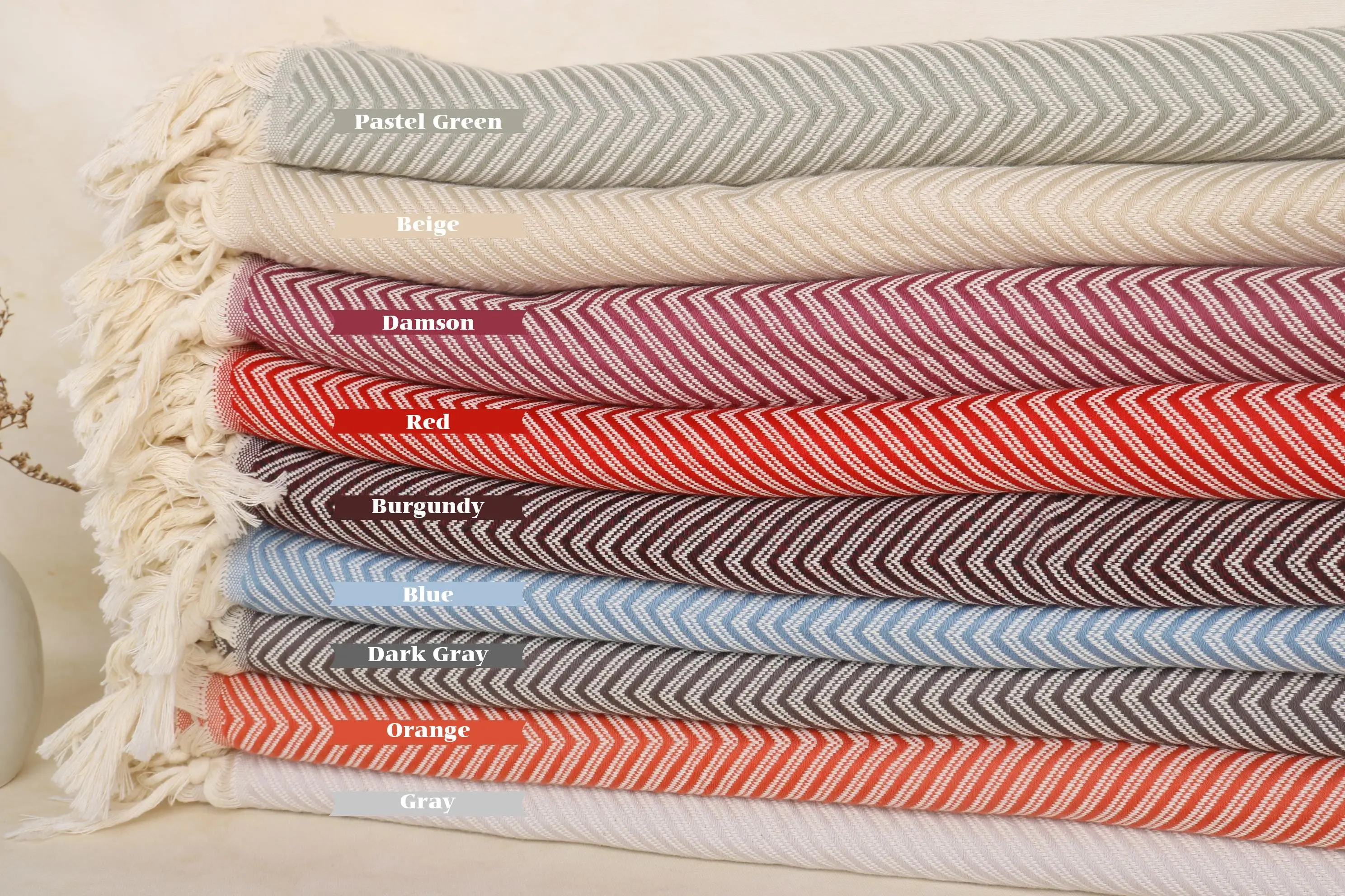 Throw Blanket Organic Cotton Beige Solid, 79x91 Inches - 1