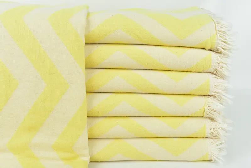 Monogram Turkish Towel, Spa Towel, 70x40 Cotton Zigzag Design Towel, Lightweight towel, Peshtemal, Fouta towel, Extra large Turkish bath towel - 3