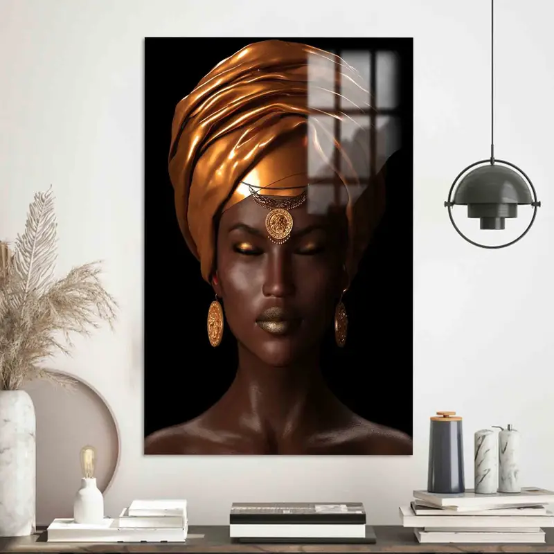 Arte en lienzo elegante: Celebrando a la hermosa mujer negra