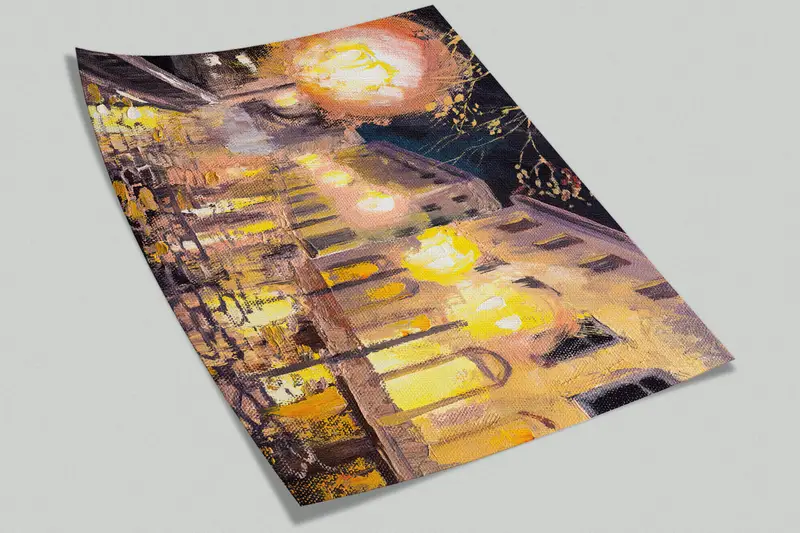 Night In Paris, City Landscape Wall Print, Cityscape Wall Painting, Landscape Wall Decor, Paris View Mural, View Wallpaper, - 4