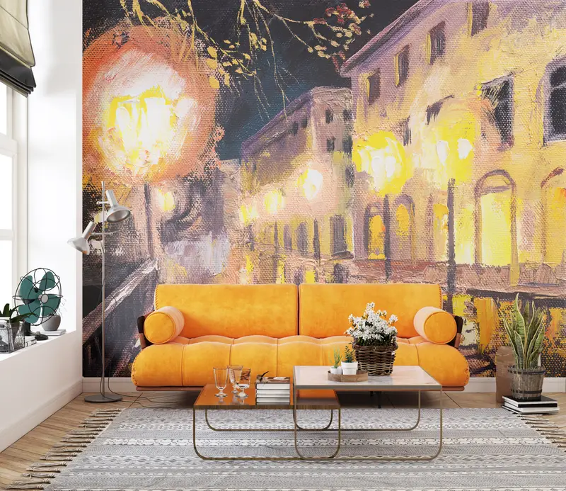 Night In Paris, City Landscape Wall Print, Cityscape Wall Painting, Landscape Wall Decor, Paris View Mural, View Wallpaper, - 8