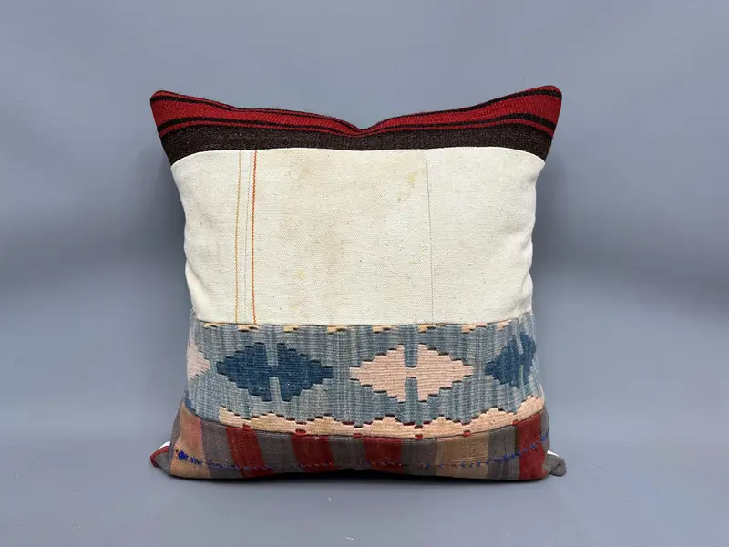 Boho Pillow, Designer Throw Pillow Cover, Pillow for Couch, 24x24 White Pillow Case, Cushion, Indoor Pillow, Traditional Pillow Cover, Kilim Pillow - 4