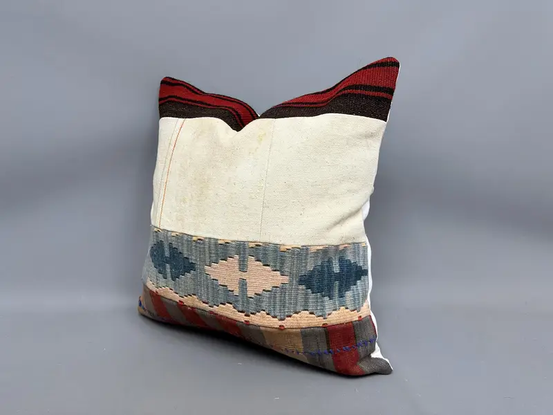 Boho Pillow, Designer Throw Pillow Cover, Pillow for Couch, 24x24 White Pillow Case, Cushion, Indoor Pillow, Traditional Pillow Cover, Kilim Pillow - 3