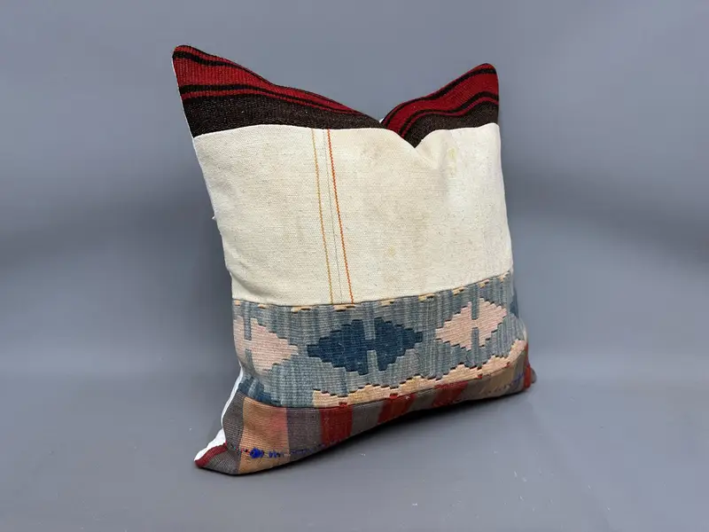 Boho Pillow, Designer Throw Pillow Cover, Pillow for Couch, 24x24 White Pillow Case, Cushion, Indoor Pillow, Traditional Pillow Cover, Kilim Pillow - 2
