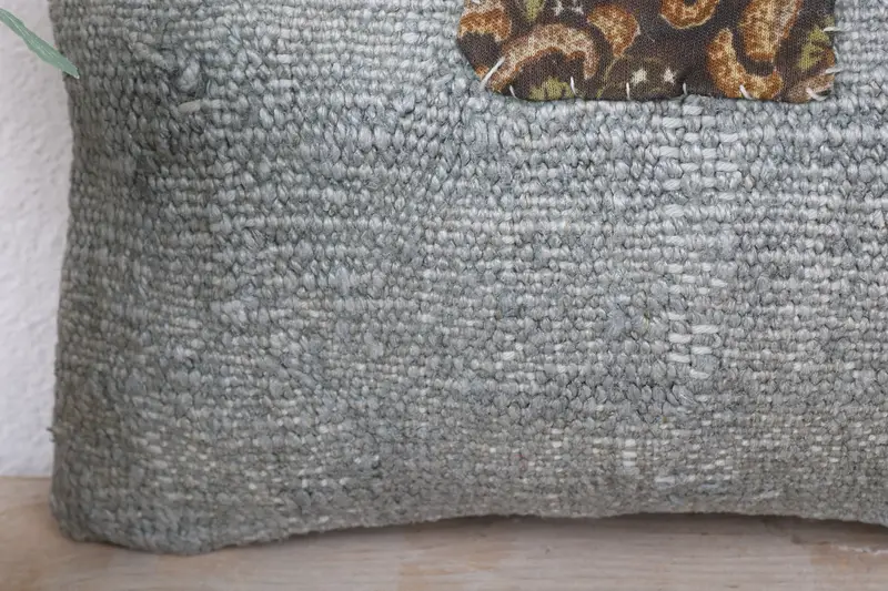 Home Decor Pillow, Pillow, Knitted Cushion Case, Boho Pillow Sham Cover, 8x16 Gray Pillow Case, Pillow for Sofa, Handwoven Cushion - 3