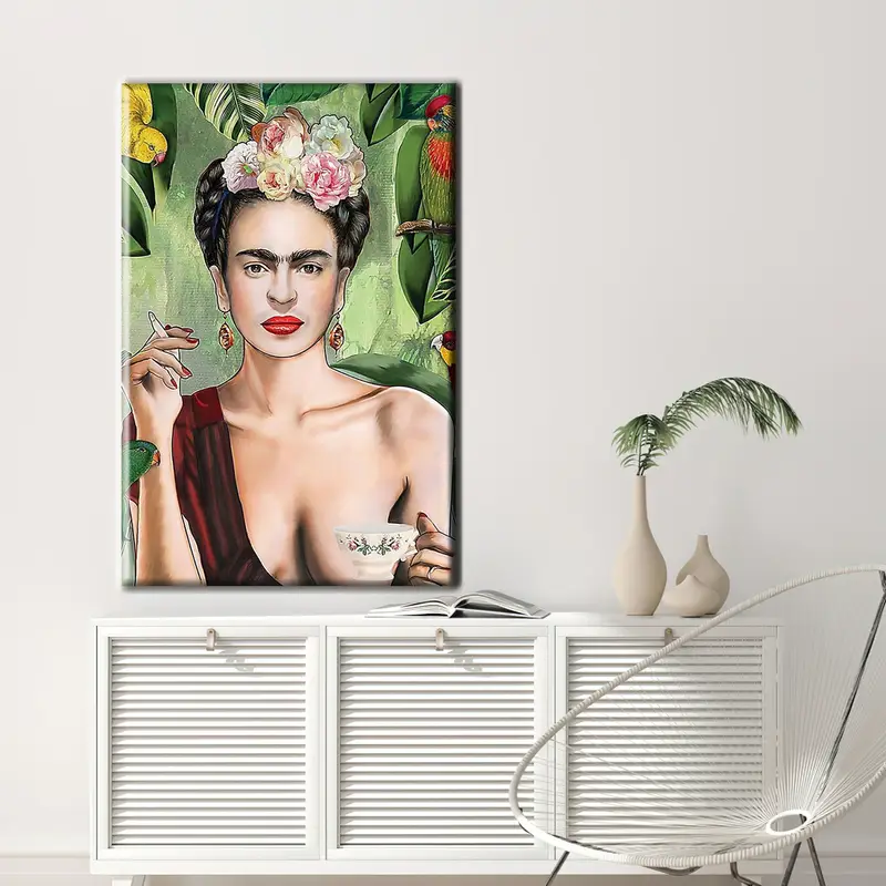 Frida Kahlo Poster, Frida Kahlo Canvas Art, Frida Kahlo Tea Cup, Frida Kahlo Print, Birds Jungle Canvas Art, Wall Art, Home Decor Canvas - 4