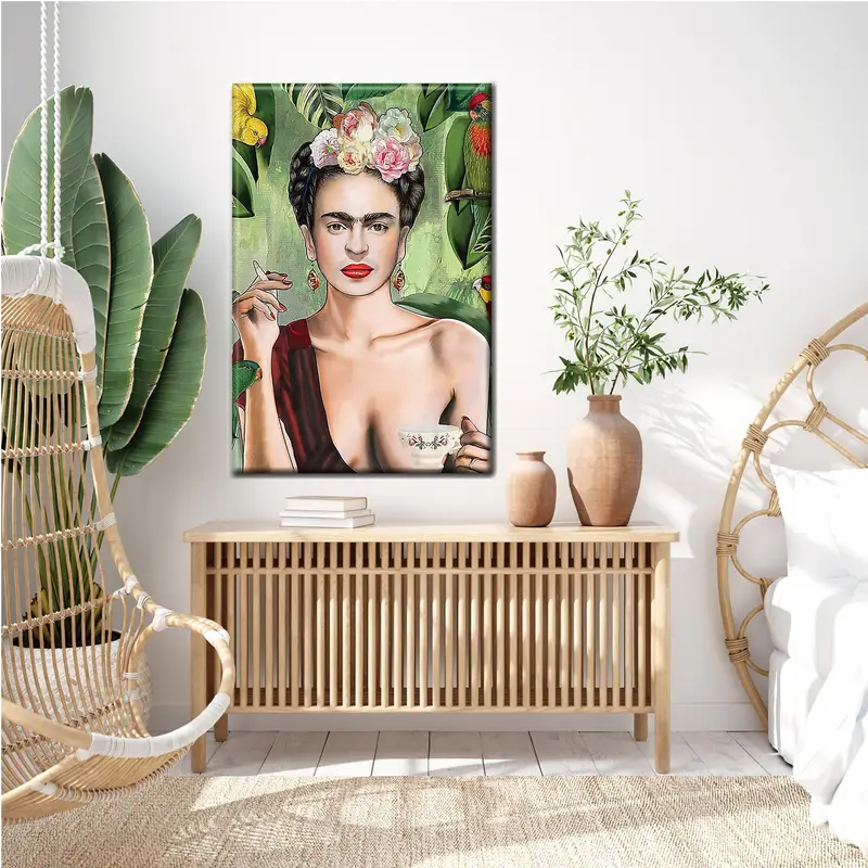 Frida Kahlo Poster, Frida Kahlo Canvas Art, Frida Kahlo Tea Cup, Frida Kahlo Print, Birds Jungle Canvas Art, Wall Art, Home Decor Canvas - 1